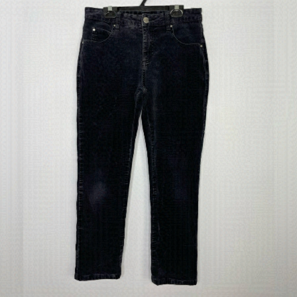 VINTAGE Simon Chang velour high rise black pant